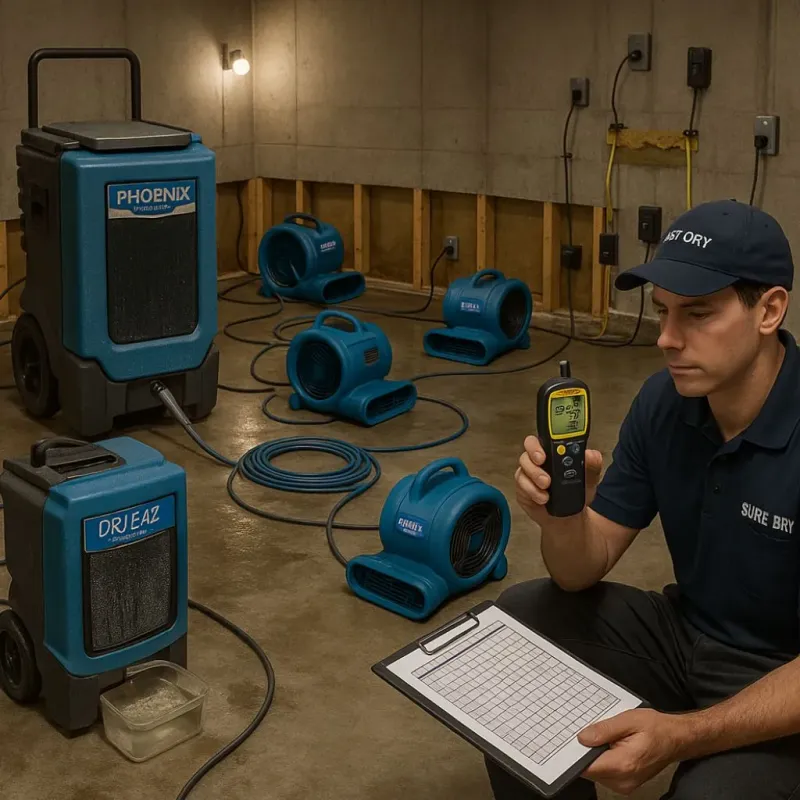 Structural Drying and Dehumidification process in Pennington County, SD